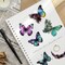 Wrapables Floral Butterfly Moon PET Stickers for Scrapbooking, Junk Journals, Stationery, Card Making, DIY, Arts and Crafts, Water Bottles, Phones, Laptops (60pcs), Teal and Amethyst